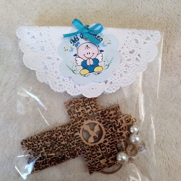 Keychain cross Our Father baptism party favors. First communion keychain cross - Picture 7 of 15